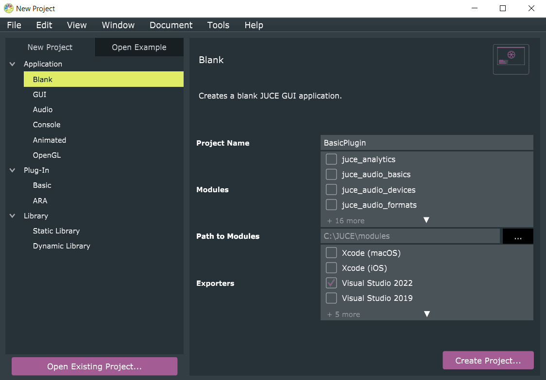 Creating the project