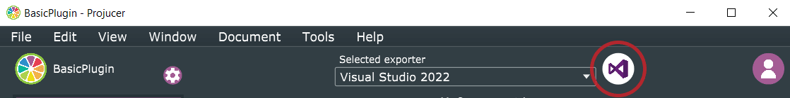 Open Visual Studio inside projucer