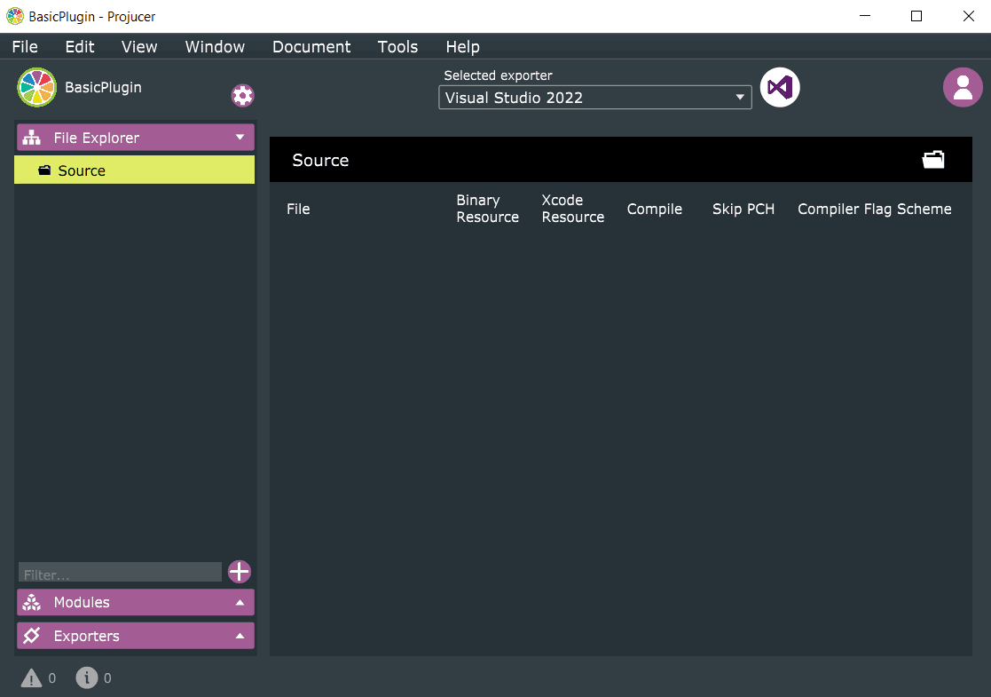 Projucer Basic Plugin file